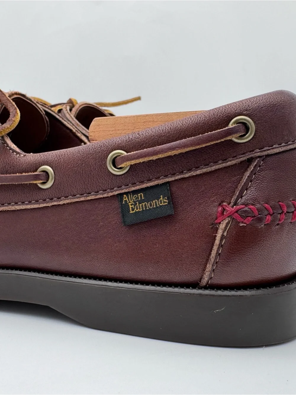 Allen Edmonds Center Fielder Brown Leather Moccasin Boat Shoes Men's Size 11 D